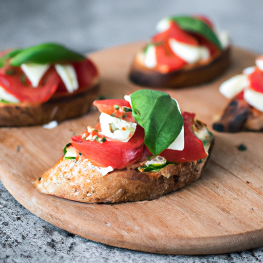 Čerstvý bruschetta se směsí rajčat