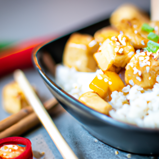 Tofu kung pao s rýží