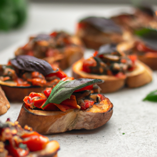 Crostini s rajčaty a bazalkou