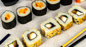 Sushi rolky miso vykořeněná polévka