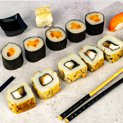 Sushi rolky miso vykořeněná polévka