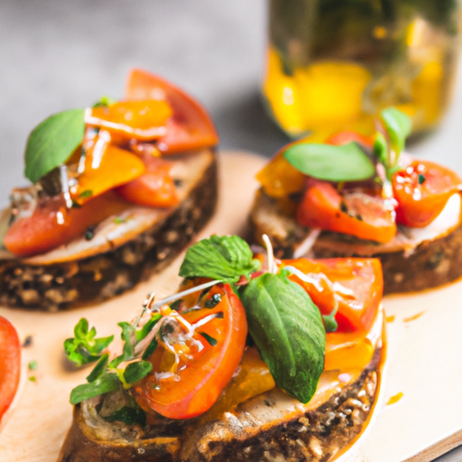 Bruschetta s rajčaty a bazalkou