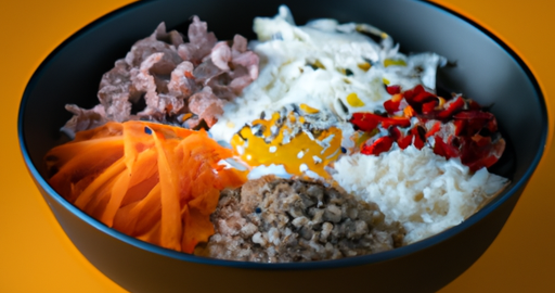 Bibimbap s křupavým masem.