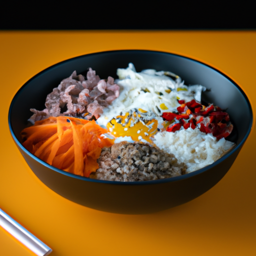 Bibimbap s křupavým masem.