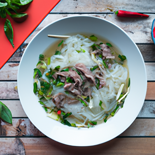 Phở bò – tradiční vietnamská polévka.