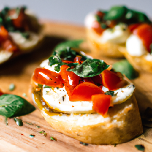 Italské bruschetta s mozzarellou.