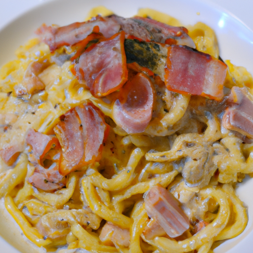 Pasta carbonara s pancettou.