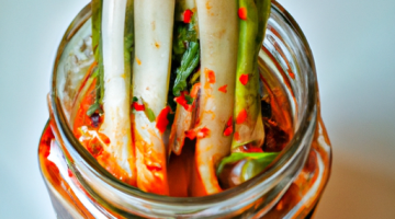 Kimchi – tradiční korejská fermentovaná zelenina.