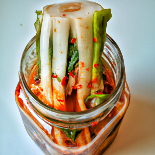 Kimchi – tradiční korejská fermentovaná zelenina.