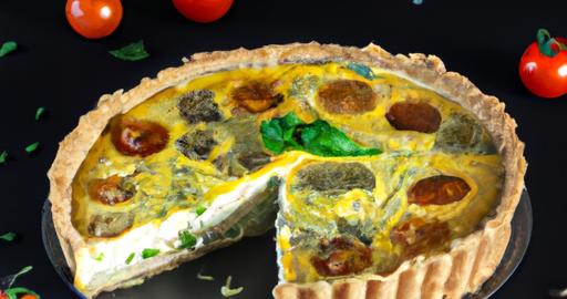 Zeleninová quiche s cibulí a šunkou