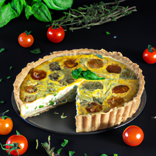 Zeleninová quiche s cibulí a šunkou