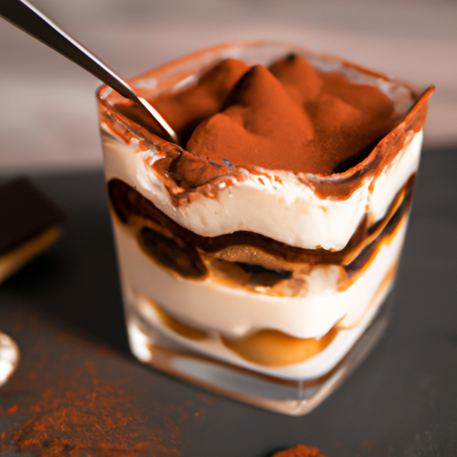 Italská tiramisu s mascarpone a kakao.