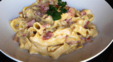 Penne alla carbonara s pancettou.