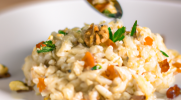 Risotto s houbami a parmazánem.