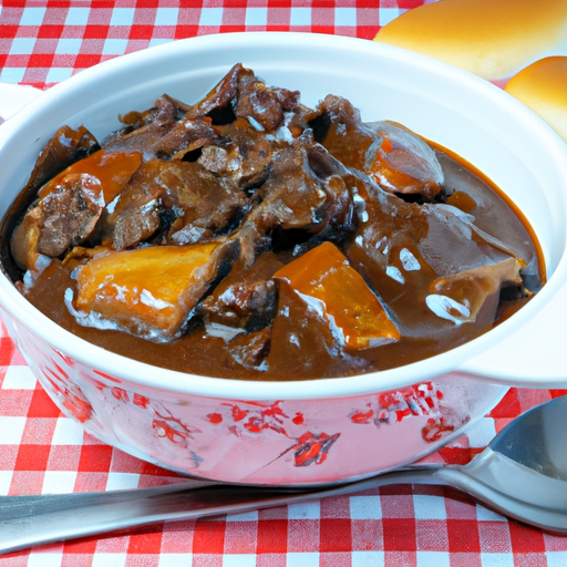 Hovězí Bourguignon s brambory.