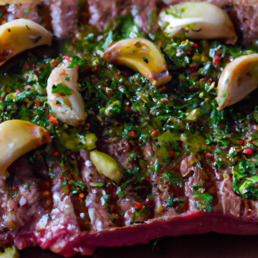 Argentinský steak s chimichurri.