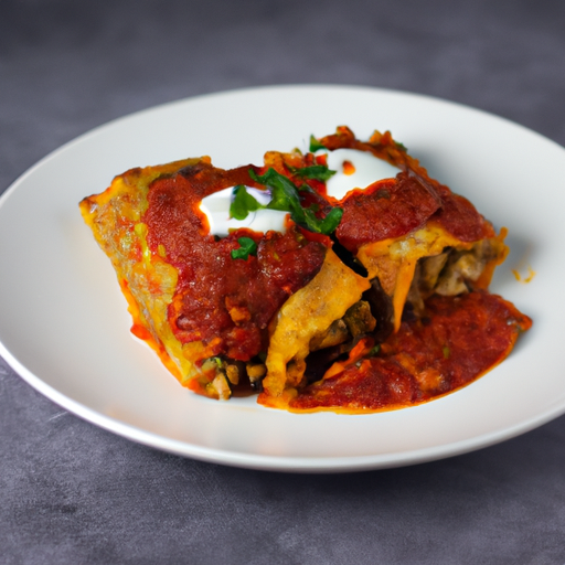 Kuřecí enchiladas se salsou.