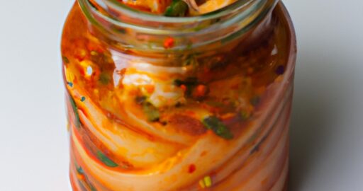 Kimchi (fermentované zelené papriky) první pokrm.