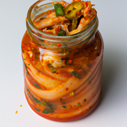 Kimchi (fermentované zelené papriky) první pokrm.