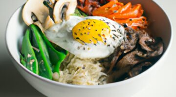 Bibimbap s hovězím masem.