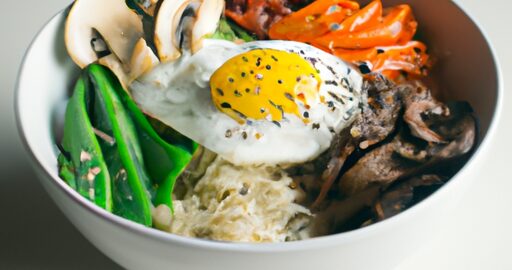 Bibimbap s hovězím masem.