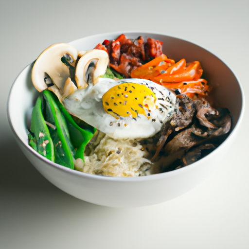 Bibimbap s hovězím masem.