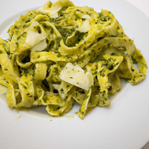 Tagliatelle s pestem a mozzarellou