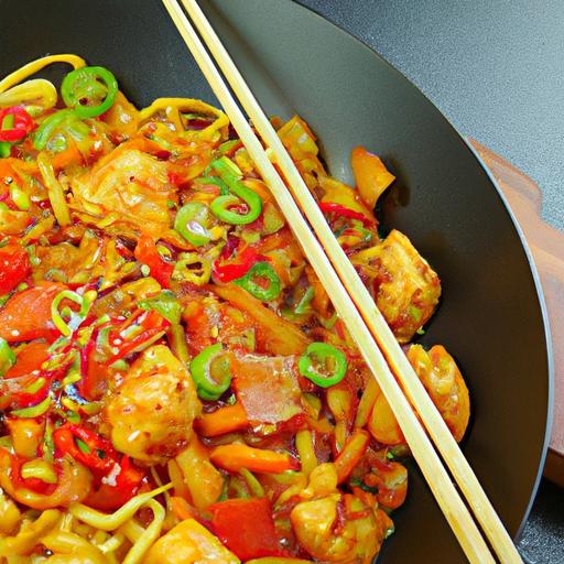 Kung Pao kuřeci s nudlemi