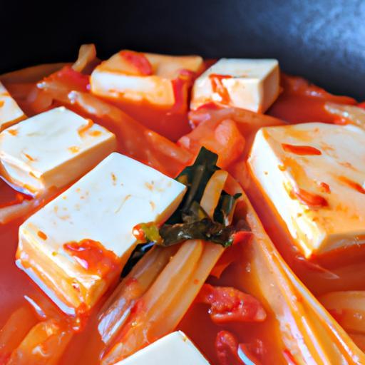 Korejské jídlo Kimchi s tofu