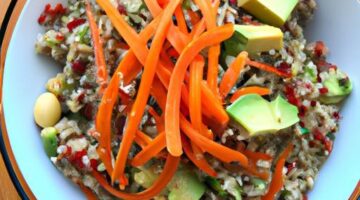 Quinoa salát s avokádem a mrkví