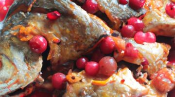 Pečený kapr s brusinkovou omáčkou